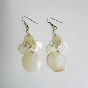 AMBROSIA . Capiz shell chandelier earrings